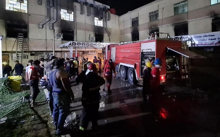 伊拉克首都巴格达医院氧气罐爆炸起火 至少82人丧生