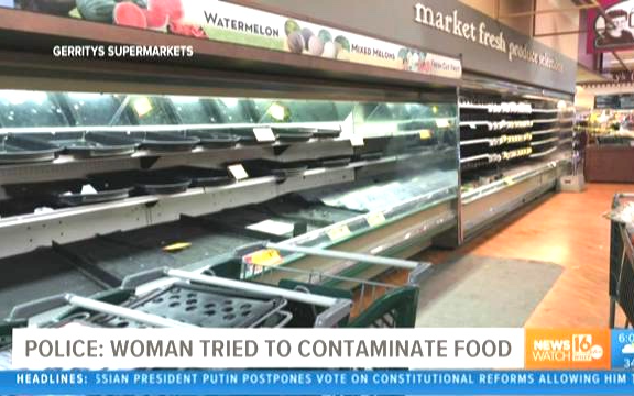 美婦女故意在超市食品櫃咳嗽引發冠狀病毒恐慌 超市扔掉3萬5千美元新鮮食品